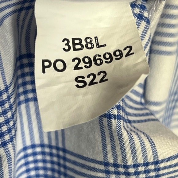 Orvis Shirt Large Blue White Gingham Button-Up Stretch Modern Classic Plaid Men - Picture 9 of 11